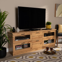 Baxton Studio TV834133-H-Wotan Oak Adelino Modern and Contemporary Oak Brown Finished Wood 2-Drawer TV Standr